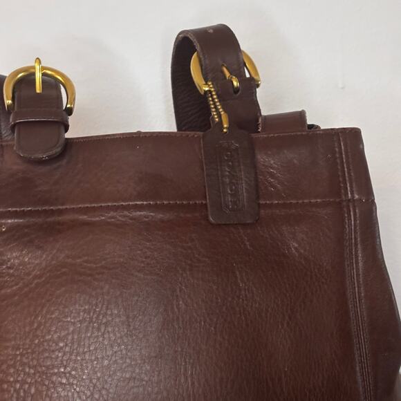 Vintage Coach 4157 Brown Leather Tote Shoulder Bag 2WAY Used Authentic Purse - Picture 3 of 16